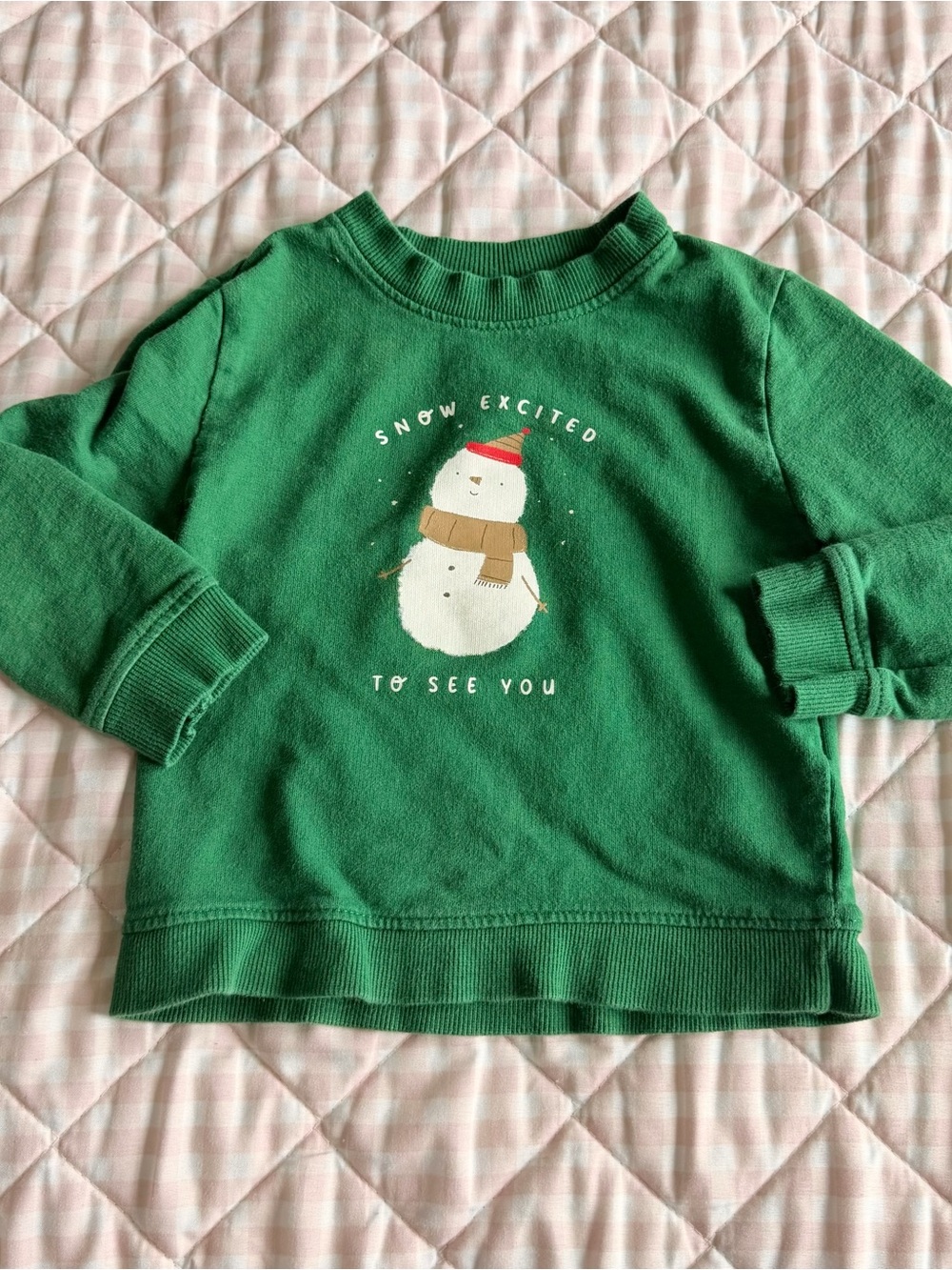 Carter's Green Snowman Crewneck Sweatshirt